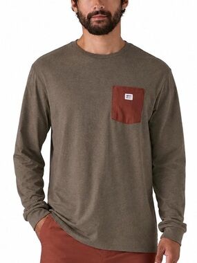 NWT Patagonia Shop Sticker Long Sleeve T-Shirt | Marlow Brown | Size S